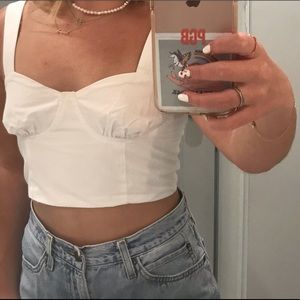 white summer top, very flattering